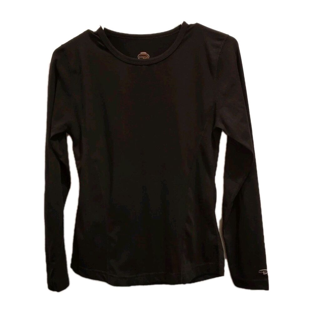 Duofold Long Underwear Women's size Medium Black top base layer Shirt Long Slv